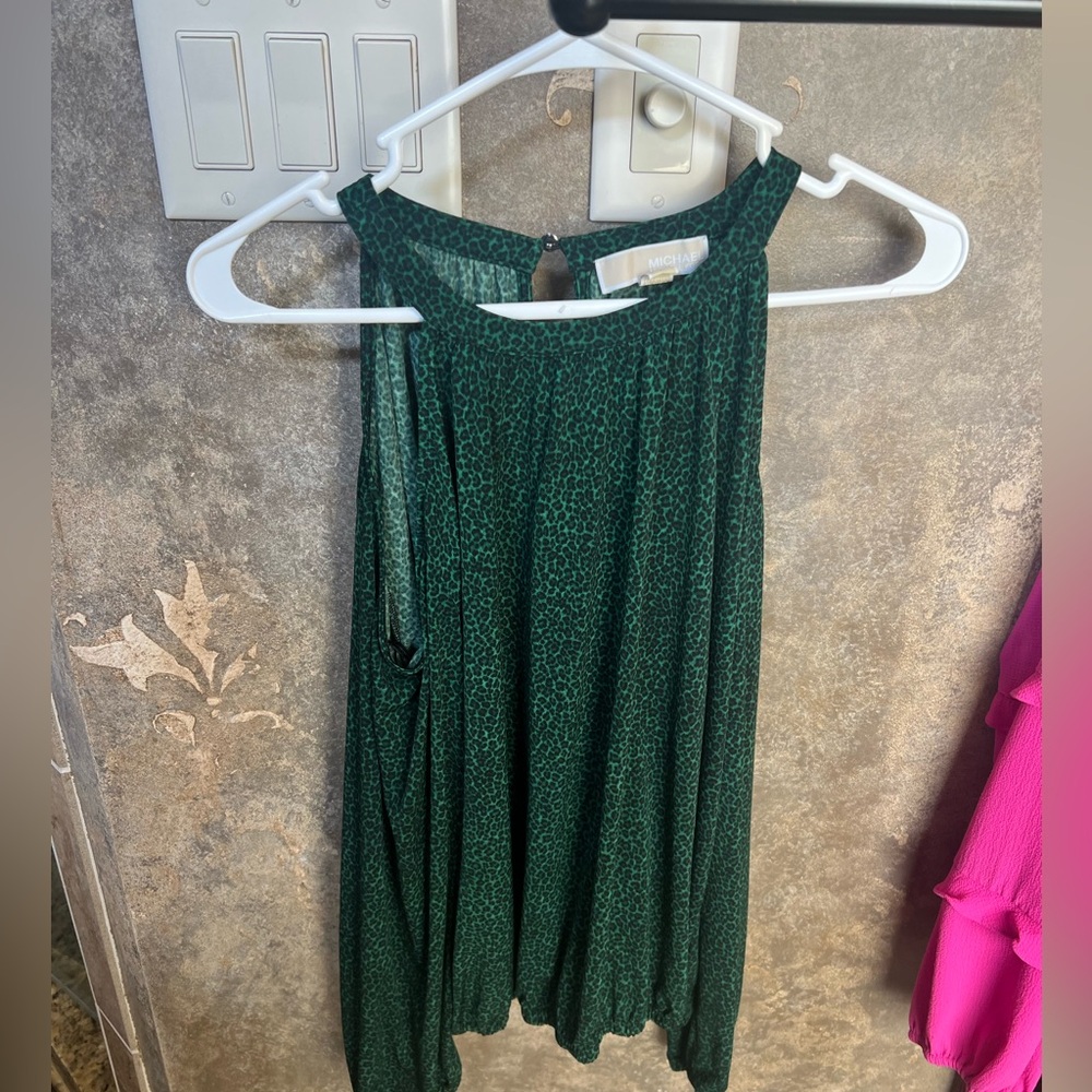 Michael Kors Leopard cold shoulder top